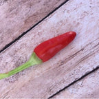 Mike’s Pepper Seeds Red chili pepper on a wooden surface
