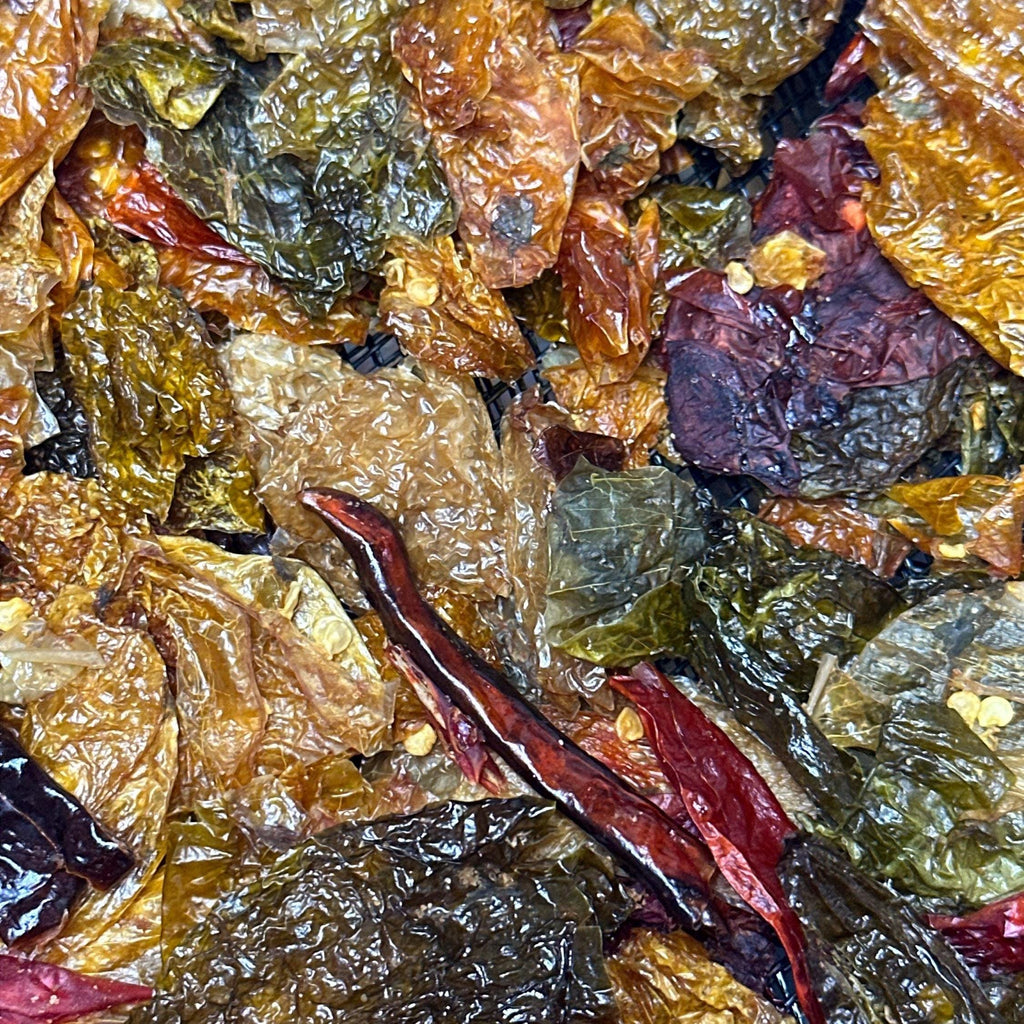 Mike’s Pepper Seeds Close-up of dried and smoked peppers